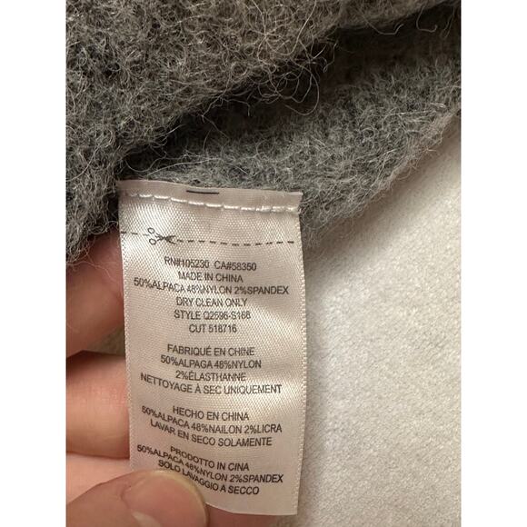 Equipment Femme Womens Colorblock Alpaca Wool Blend Sweater L Gray Orange Navy - Picture 4 of 9